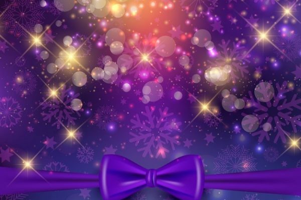 Christmas Background With Purple Ribbon 1048 4399