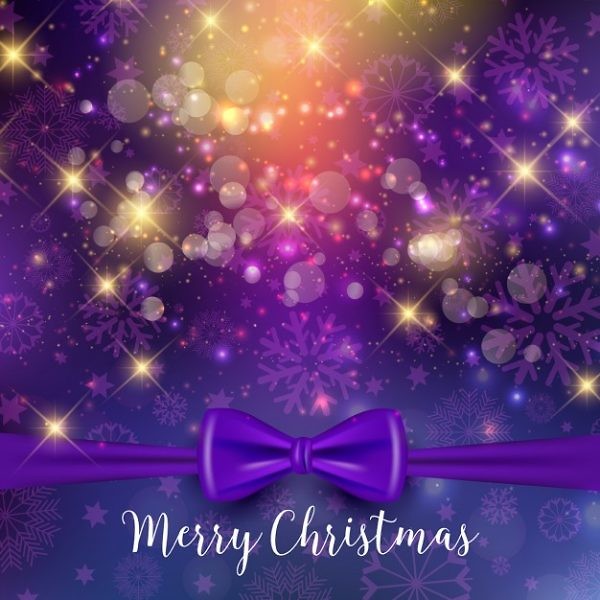 Christmas Background With Purple Ribbon 1048 4399